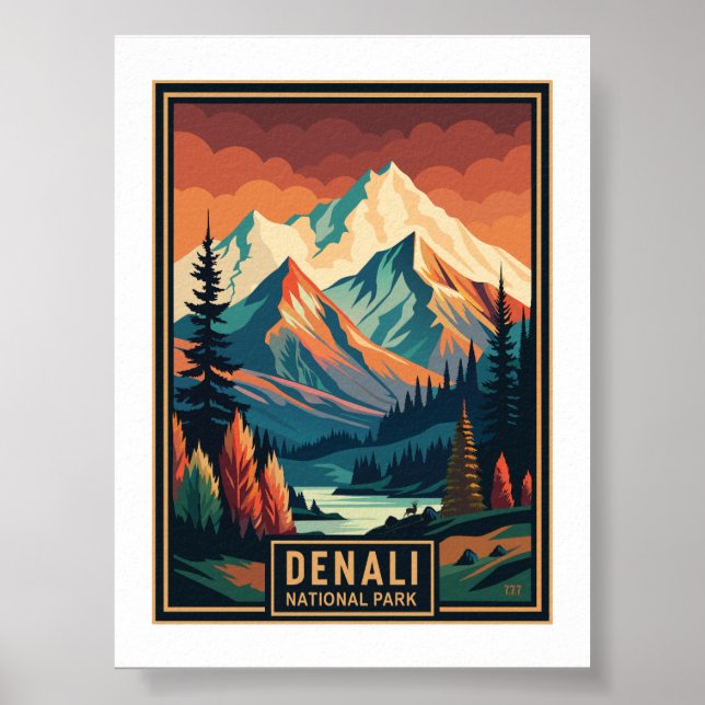 Affiche Le Parc national Retro Denali (Devant)