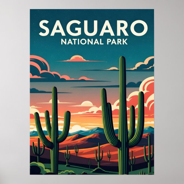 Affiche Le Parc national vibre du Saguaro (Devant)