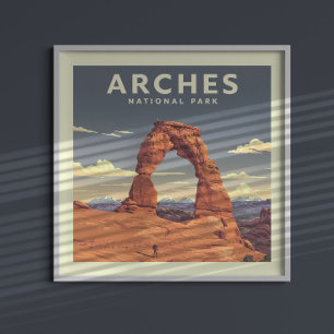 Affiche Le Parc national vintage Arches