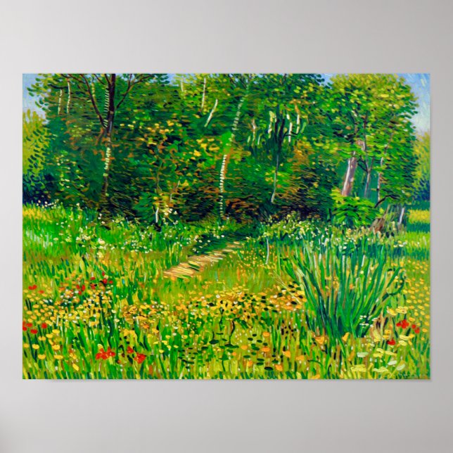Affiche Le parc Van Gogh à Asnières au printemps (Devant)