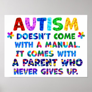 Affiche Le parent AUTISM ne se lève jamais