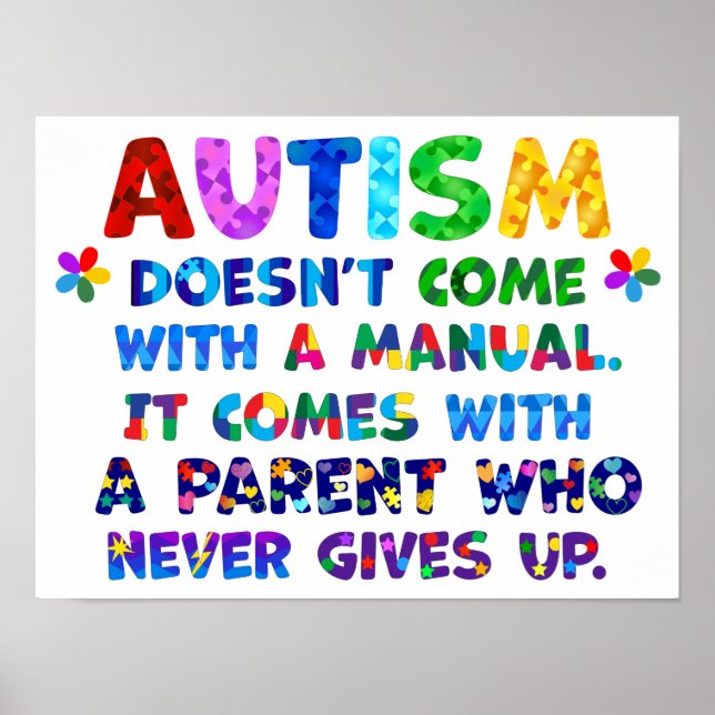 Affiche Le parent AUTISM ne se lève jamais (Devant)
