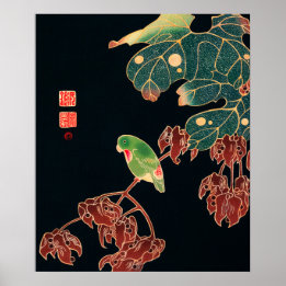 Affiche Le paroquet d'Ito Jakuchu (vers 1900)