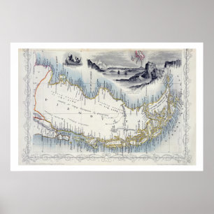 Affiche Le Patagonia, d'une série de cartes du monde a