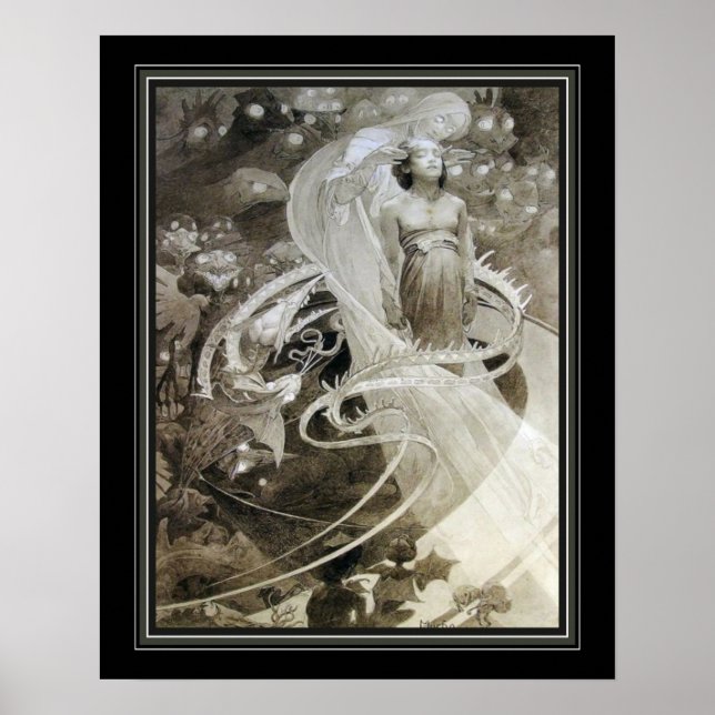 Affiche "Le Pater" Alphonse Mucha Art Nouveau Imprimer (Devant)