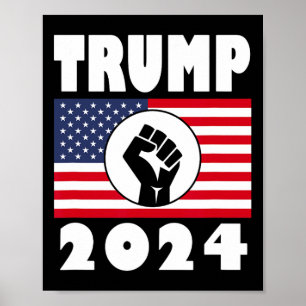 Affiche Le Patriote du drapeau américain Trump 2024 a fait