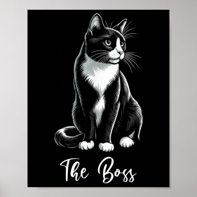 Affiche Le patron kit de l'amoureux du chat en smoking Pro (Devant)