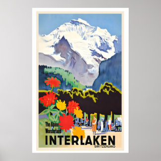 Affiche Le Paysage Alpin Merveilleux Interlaken Suisse