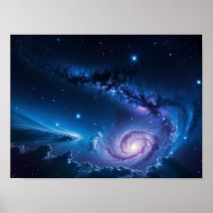 Affiche Le paysage cosmique : étoiles et nébuleuses