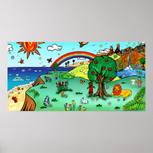 Affiche Le paysage des enfants idylliques -- Paradis