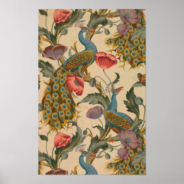 Affiche Le Peacock Motif Art Nouveau (Devant)