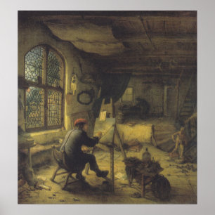 Affiche Le peintre dans son atelier (Studio de l'artiste)