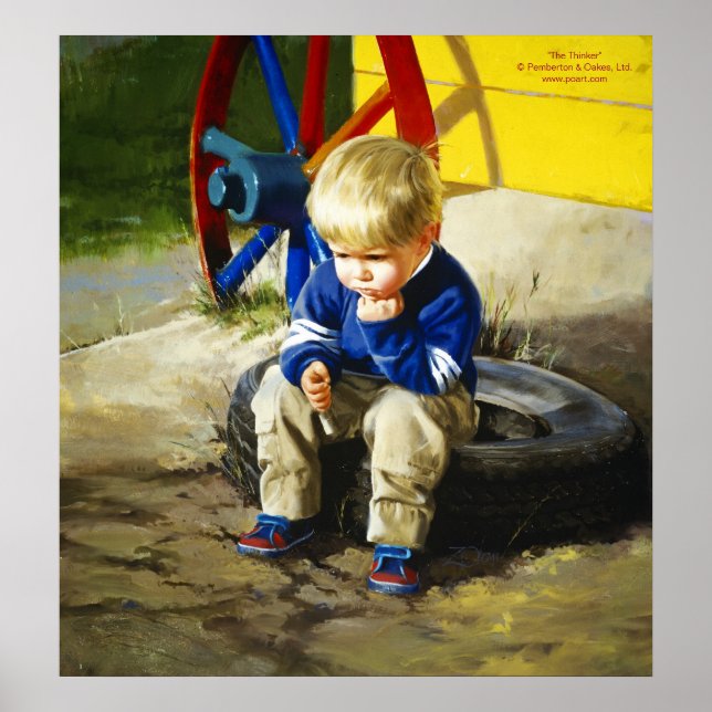 Affiche Le penseur (Impression de toile) (Devant)