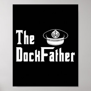 Affiche Le père Dock capitaine du bateau papa drôle de pèr
