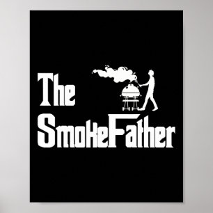 Affiche Le père fumeur grillant BBQ Fête des Pères