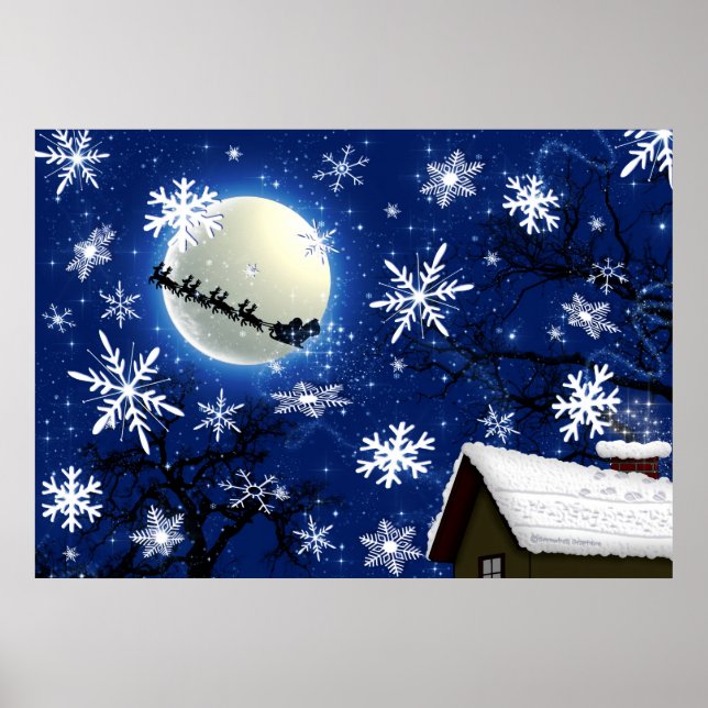 Affiche Le Père Noël Arrive À L'Affiche De La Ville (Devant)