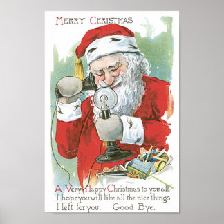 Affiche Le Père Noël au téléphone