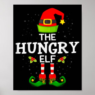 Affiche Le Père Noël Elf Affamé Pyjama Familial de Noël
