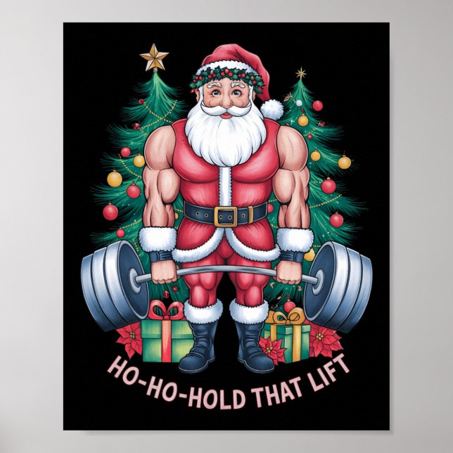 Affiche Le Père Noël Gym Entraînement Ho-ho-hold que (Devant)