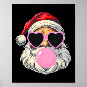 Affiche Le Père Noël souffle la bulle gomme rose Sungels C