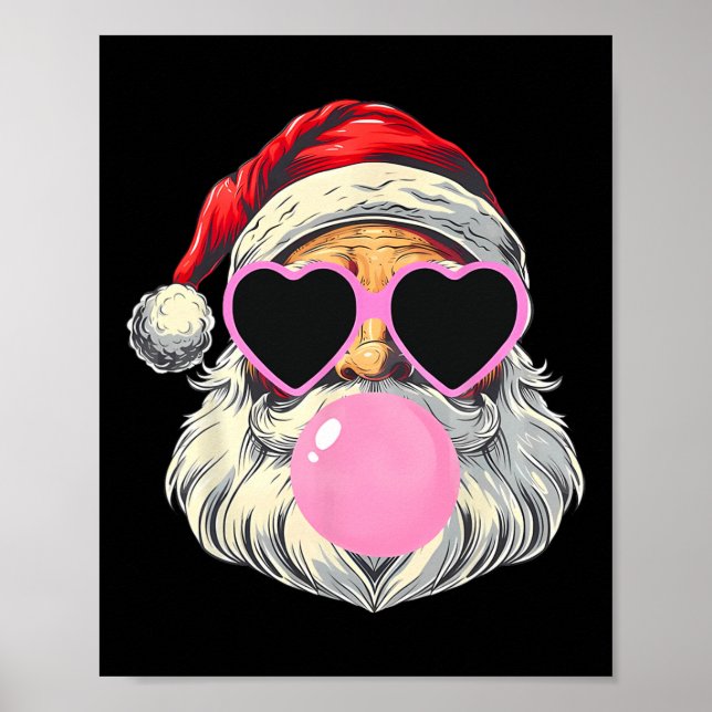 Affiche Le Père Noël souffle la bulle gomme rose Sungels C (Devant)