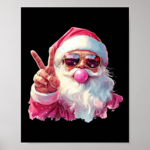 Affiche Le Père Noël souffle la bulle gomme rose Sungels C