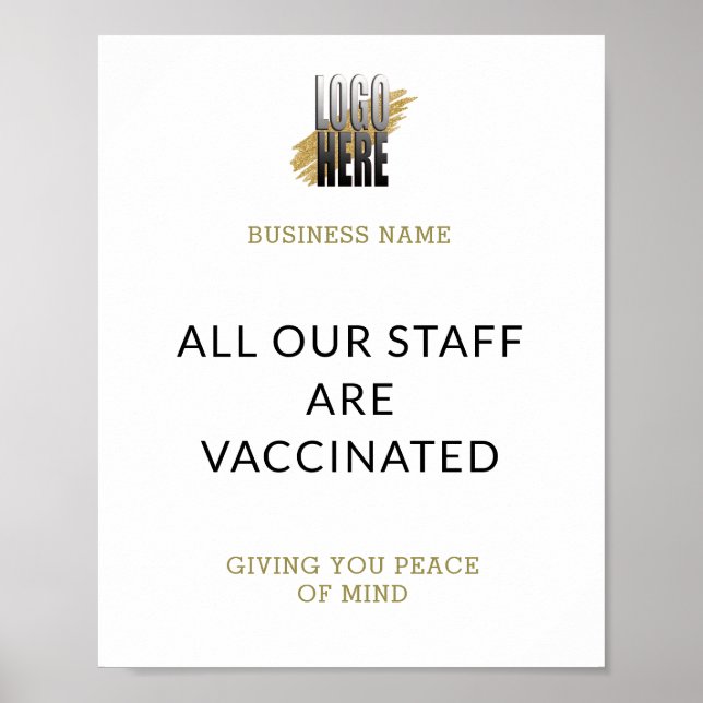 Affiche Le personnel du logo de l'entreprise est vacciné s (Devant)