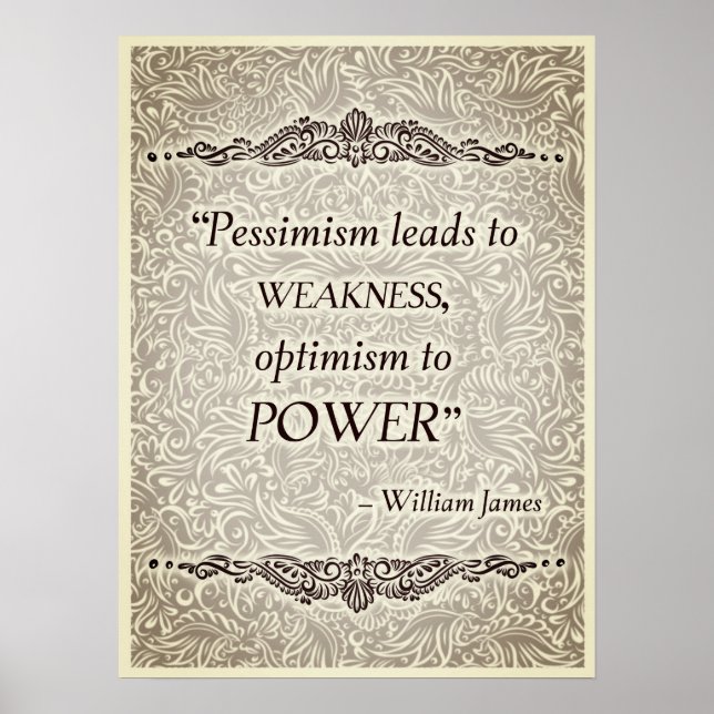 Affiche Le pessimisme conduit à la faiblesse - Citation po (Devant)