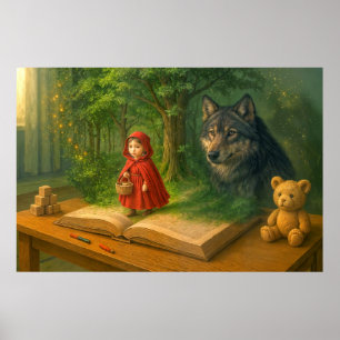 Affiche Le Petit Chaperon Rouge dans une chambre magique p