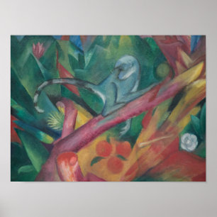 Affiche Le petit singe (1912) par Franz Marc