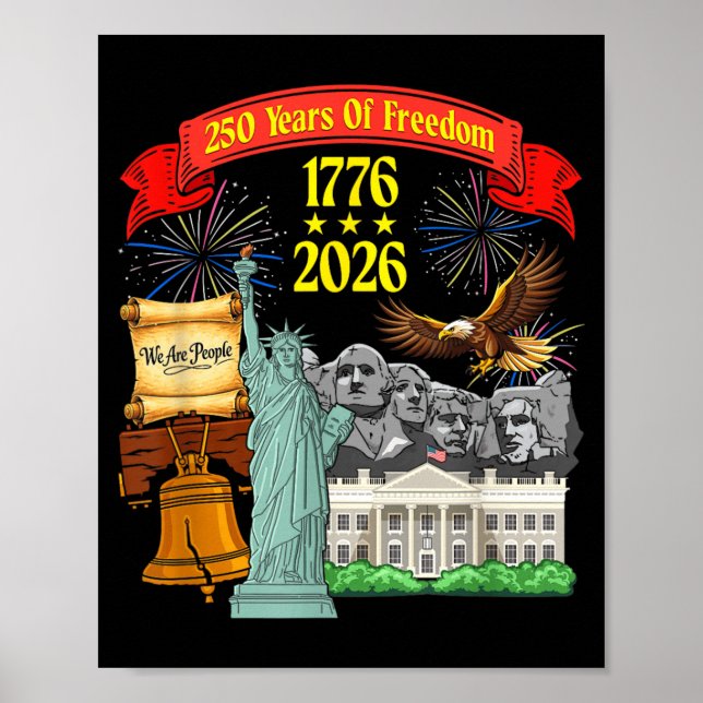 Affiche Le Peuple 250 Ans de Liberté 1776-2026 250ème (Devant)