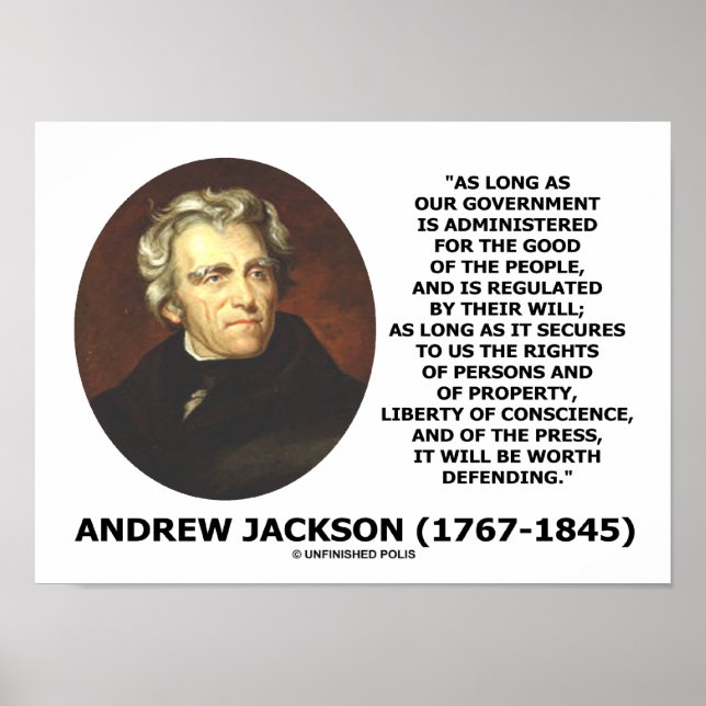 Affiche Le peuple du gouvernement Andrew Jackson va défend (Devant)