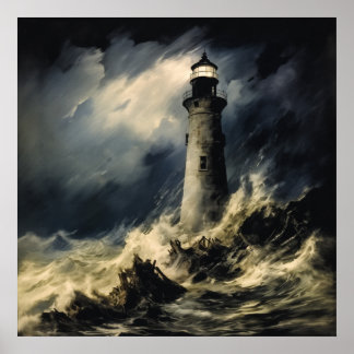 Affiche Le phare de Storm Fine Art