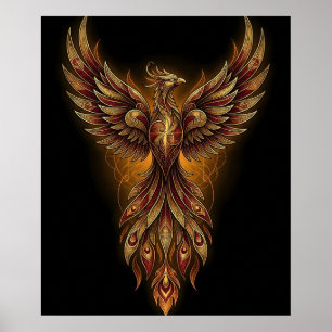 Affiche "Le Phénix de Fibonacci — La Géométrie Sacrée en A