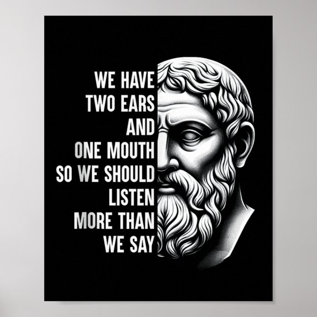 Affiche Le Philosophe Stoïque Zeno De Citium Citation Moti (Devant)