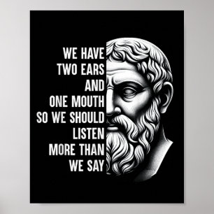 Affiche Le Philosophe Stoïque Zeno De Citium Citation Moti