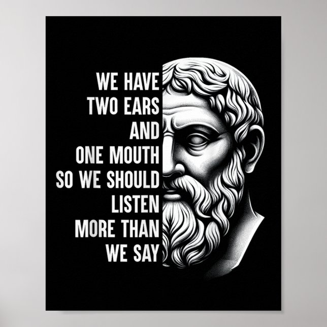 Affiche Le Philosophe Stoïque Zeno De Citium Citation Moti (Devant)