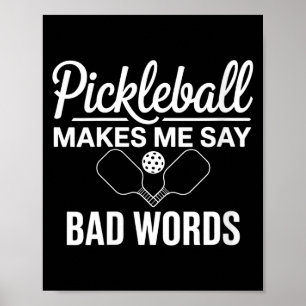 Affiche Le pickleball féminin me fait dire des gros mots d