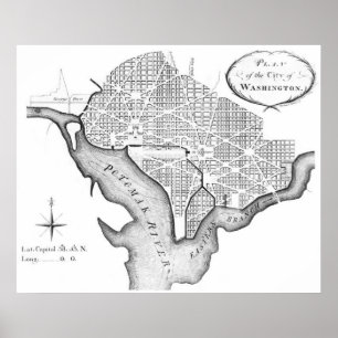 Affiche Le plan de Washington de L'Enfant