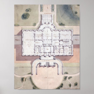 Affiche Le plan du président de la Maison-Blanche, Washing