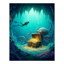 Le plongeur trouve un trésor protégé