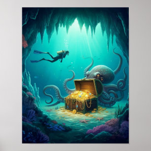 Affiche Le plongeur trouve un trésor protégé