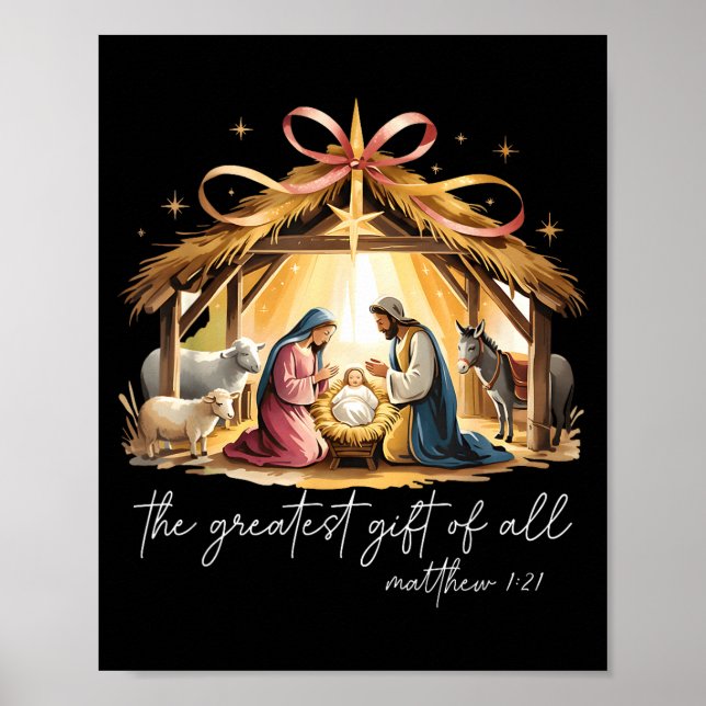Affiche Le plus beau cadeau de Noël Jésus Christianisme (Devant)