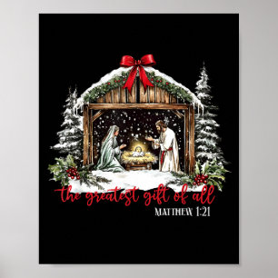 Affiche Le plus beau cadeau de tous Jésus bébé Noël chréti
