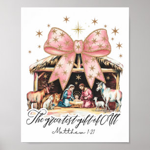Affiche Le plus beau cadeau de tous Noël Jésus Chrétien