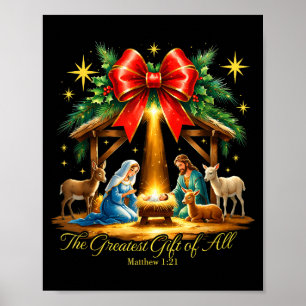 Affiche Le plus beau cadeau de toute la Nativité chrétienn