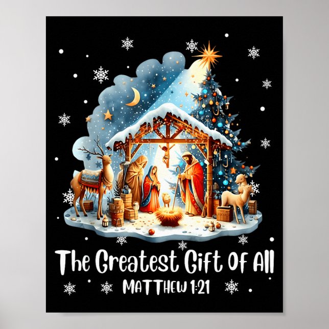 Affiche Le plus beau cadeau pour toute la Nativité de Noël (Devant)