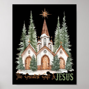 Affiche Le plus grand cadeau est Jésus Noël chrétien Fêtes