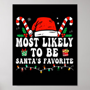 Affiche Le Plus Probable À Noël Est Père Noël Favorite Mat