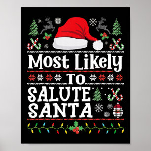 Affiche Le plus susceptible de saluer Père Noël- le bras d